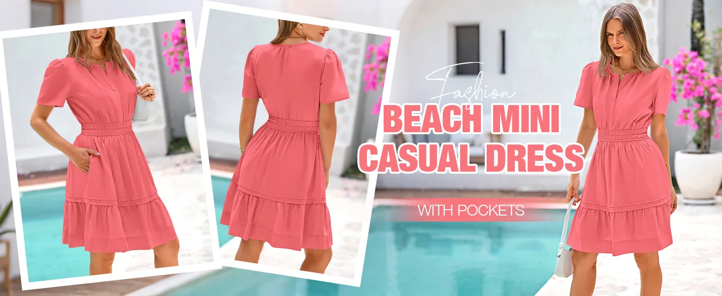 sundresses for women beach dresses for women casual dress short sleeve dress summer mini dress