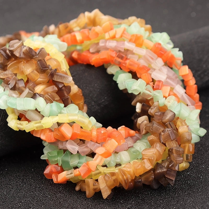 Semi-finished Natural Crystal Jade Loose Irregular Gravel Demagnetizing Stone Beaded