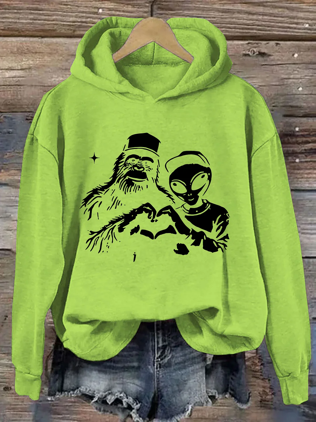 Bigfoot And Alien Hoodie
