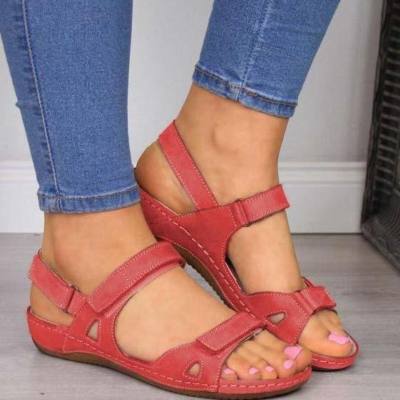TAAFO Buckle Flat Open Toe Sandals
