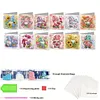 12pcs Flower Goblin Folded Diamond Art Greeting Cards DIY 12 Pack with Envelopes