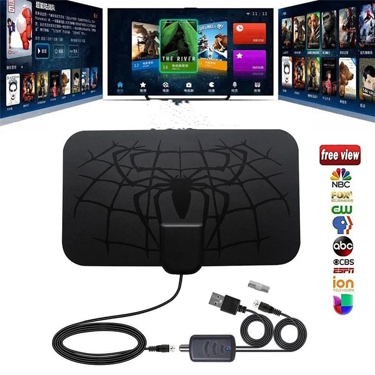 LAST DAY 49% OFF--Spider pattern new HDTV cable antenna 4K (5G chip,  can be used worldwide) 