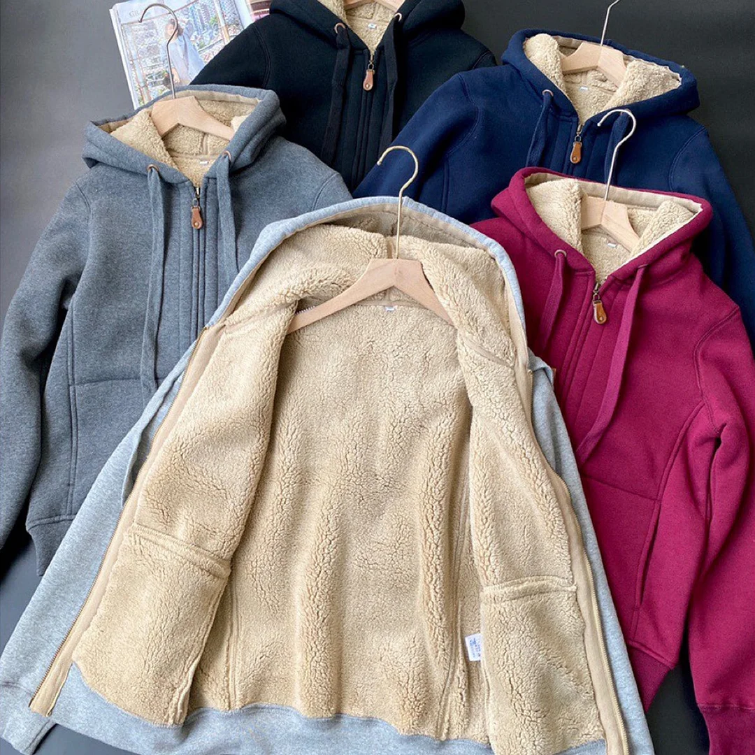 Women's Thick Coat Sweater Sherpa Hoodie Jacket