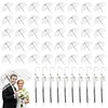 52 Inch Large Clear Bubble Umbrella Bulk with Classic Hook Handle Decorative Clear Wedding Dome Umbrella with Thank You Tags and Rope Guest Souvenirs for Wedding Party Bridal Favors