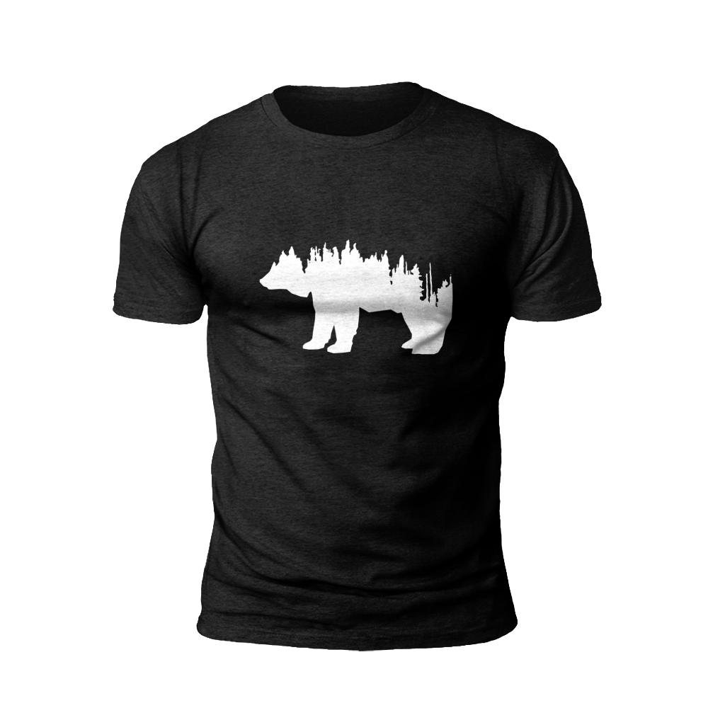 Monochrome Bear: Forest in Silhouette T-shirt