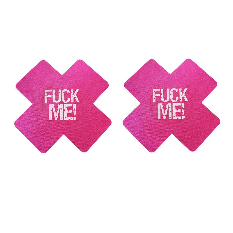 Fuck Me Nipple Sticker Cross Nipple Cover - Rose Toy