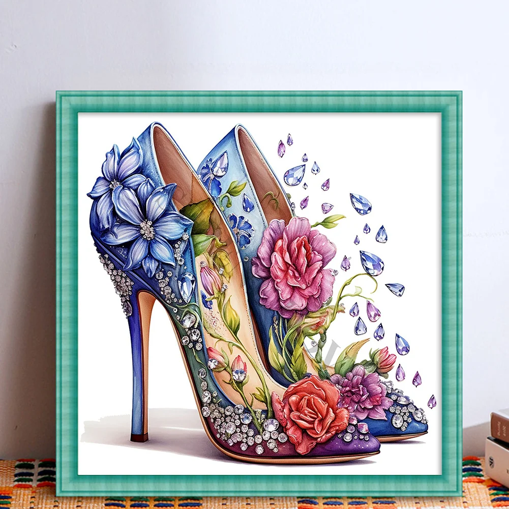 11CT Full Stamped Cross Stitch - High Heel(Canvas|40*40CM)