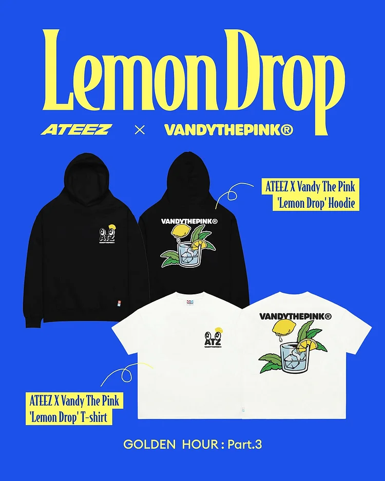 ATEEZ x Vandy The Pink Golden Hour Part: 3 Lemon Drop Hoodie officialateezshop