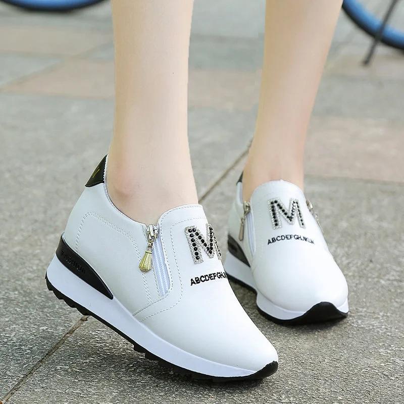 2022 New Women Wedges Casual Shoes Woman Height Increasing Breathable Women Sneakers Flats Trainers Shoes Platform Sneakers W38
