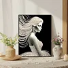 DIY Pearl Painting White Elegant Lady for Home Wall Decor(30x40cm)