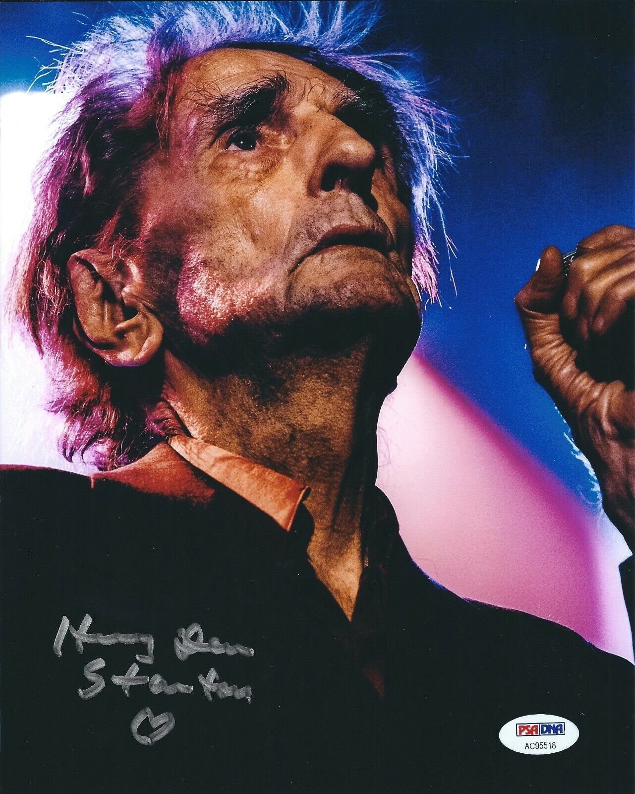 Harry Dean Stanton Signed 8x10 Photo Poster painting PSA AC95518