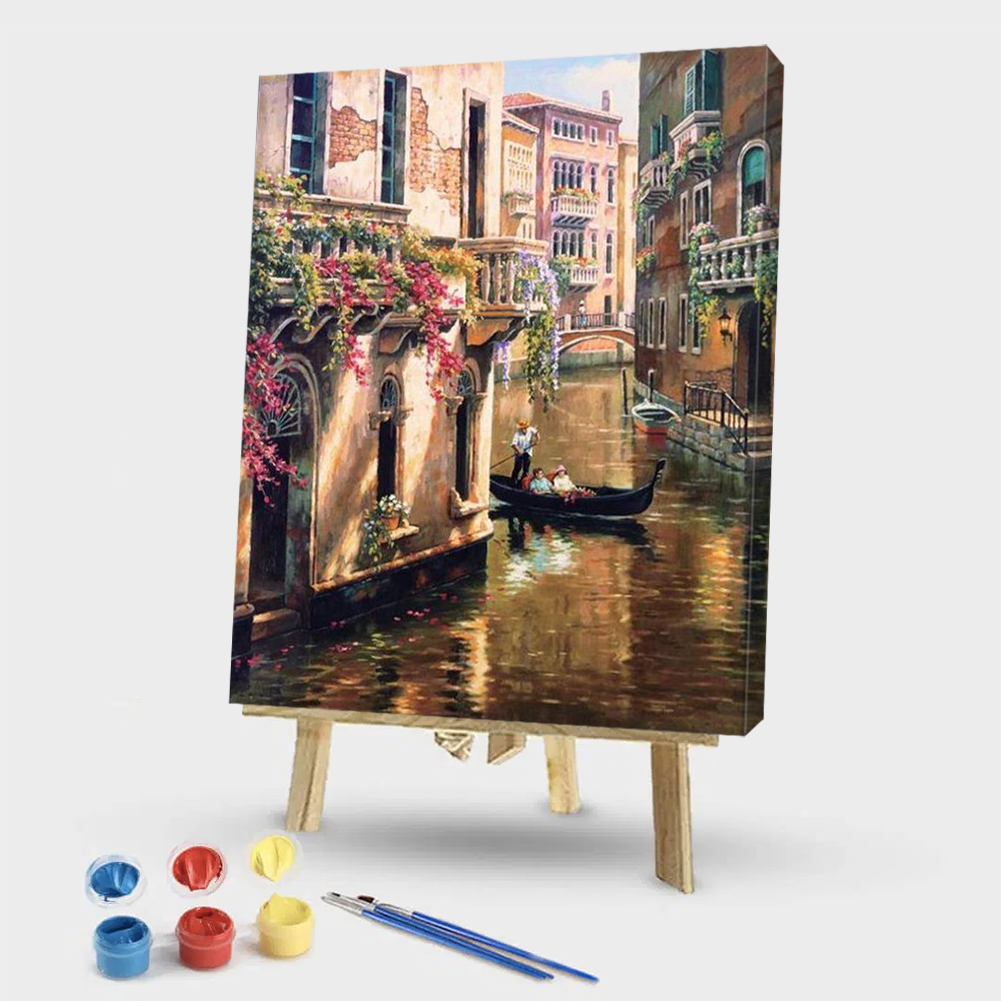 

40*50CM - Paint By Numbers - River of The Town, 501 Original