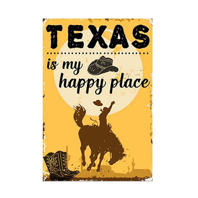 West cowboy - enseigne en étain vintage - 7.9x11.8 & 11.8x15.7inch