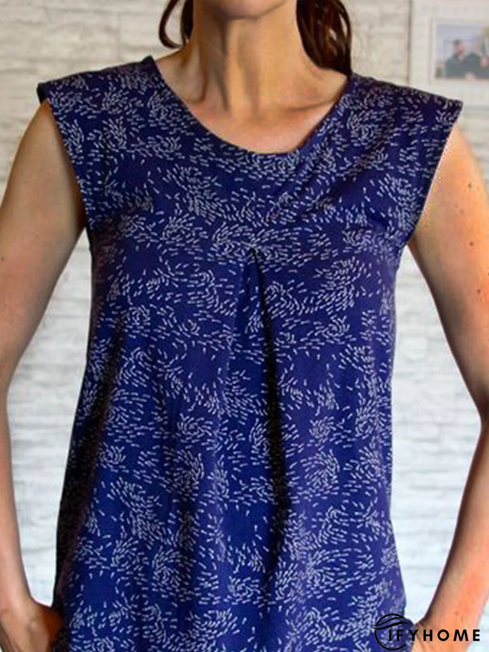 Crew Neck Polyester Fibre Loose Tanks & Camis | IFYHOME