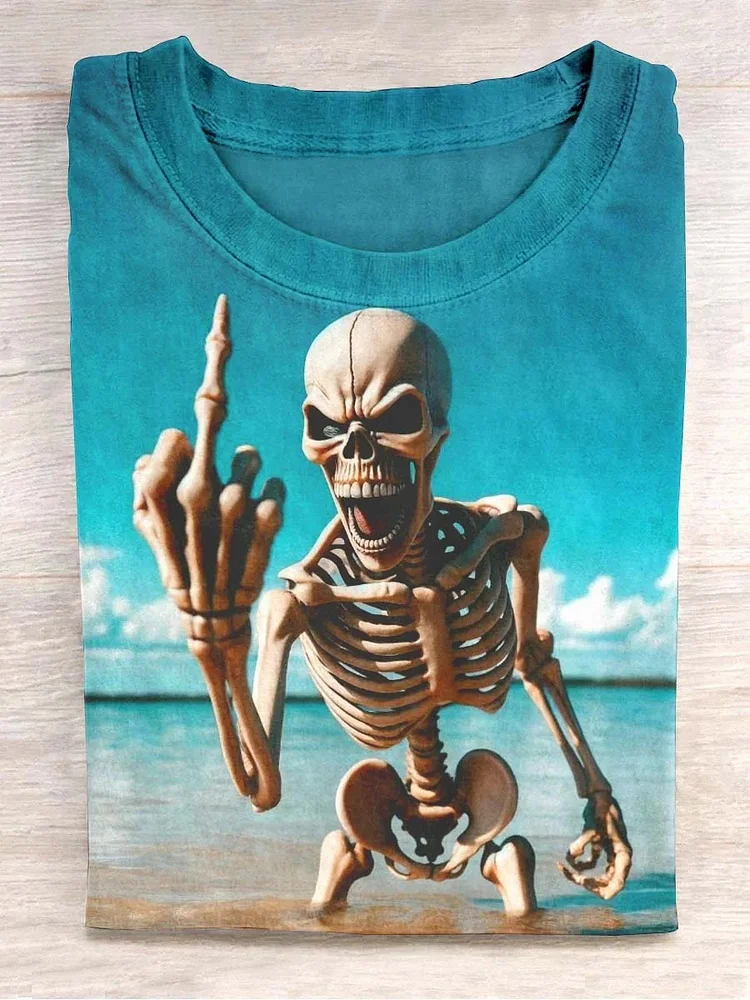 Teecade Teecade Unisex Skull Art Print T-shirt