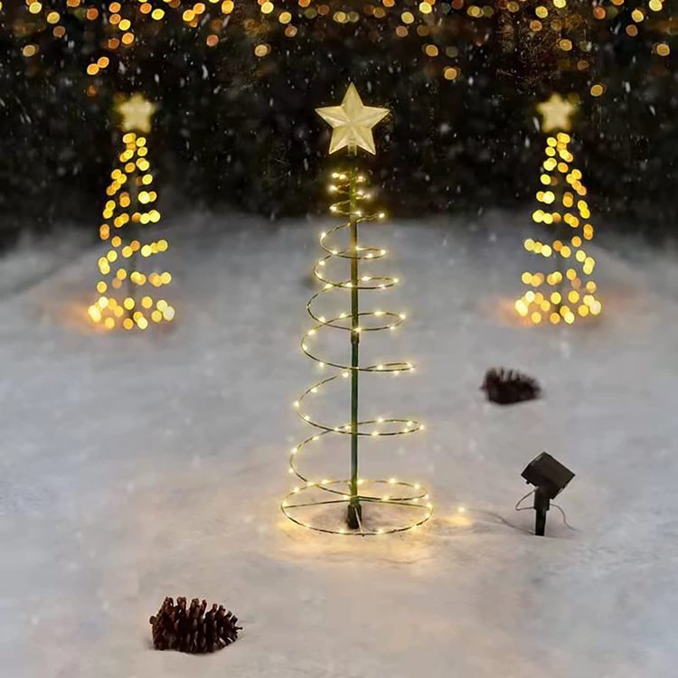 Toy Time Outdoor Light String Solar Christmas Light Led Spiral Tree Light Terrace Wedding Party Solar LED Christmas Tree