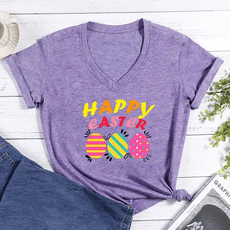 Happy Easter V-neck T Shirt-0025132