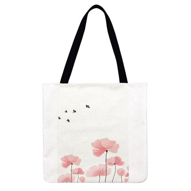 Linen Tote Bag - Love Flower