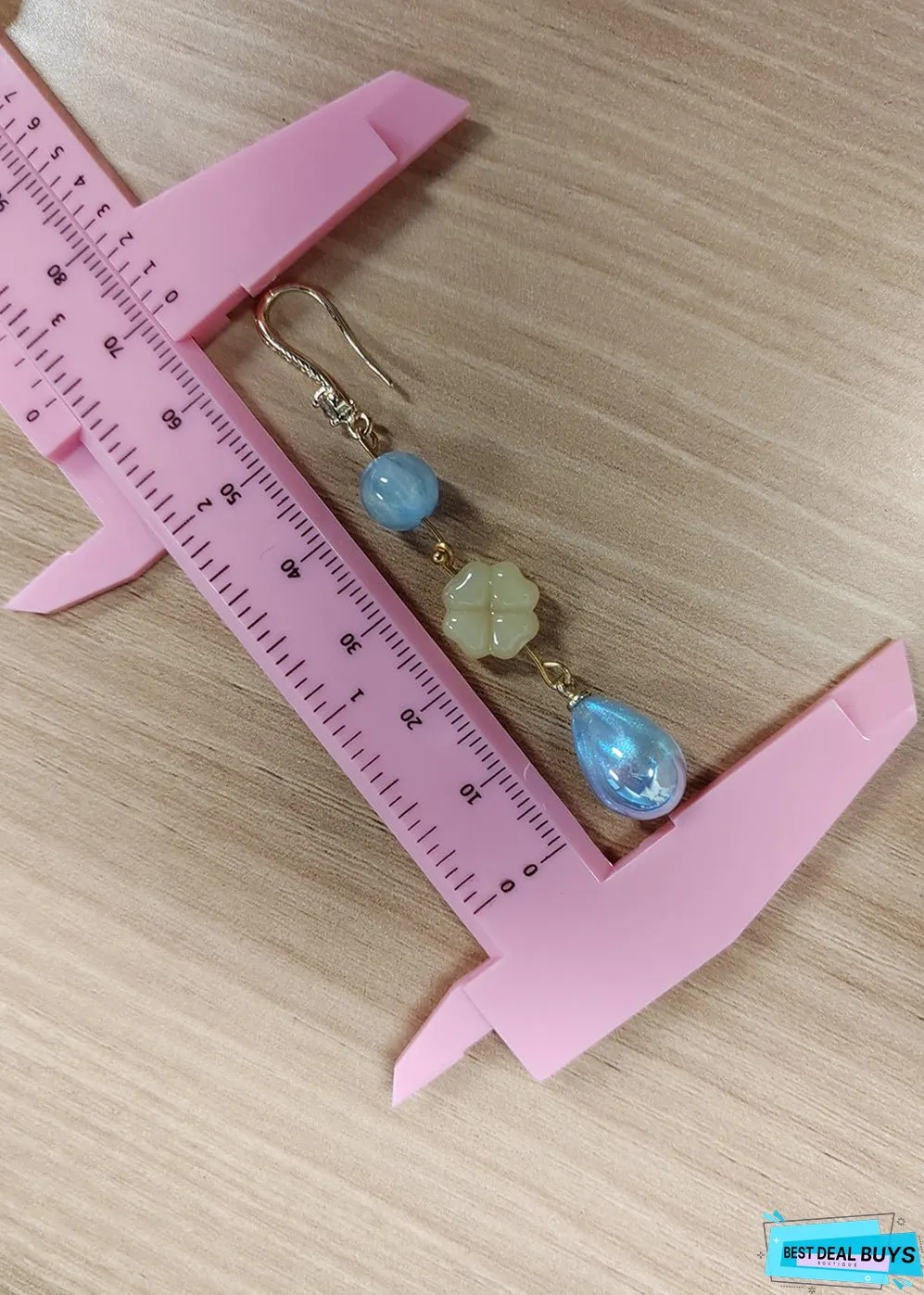 Stylish Lake Blue Water Droplet Acrylic Drop Earrings