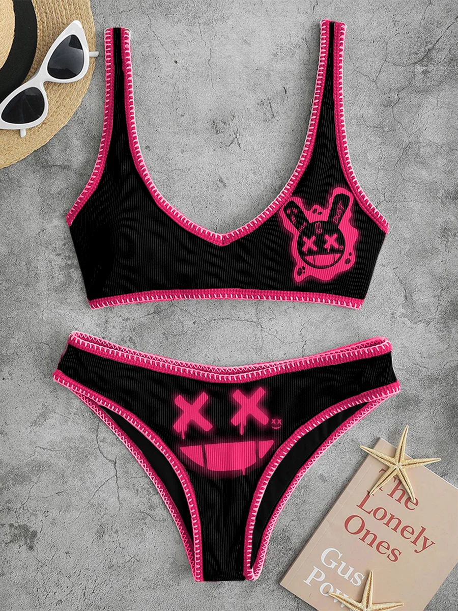 Casual Cute Print Bikini