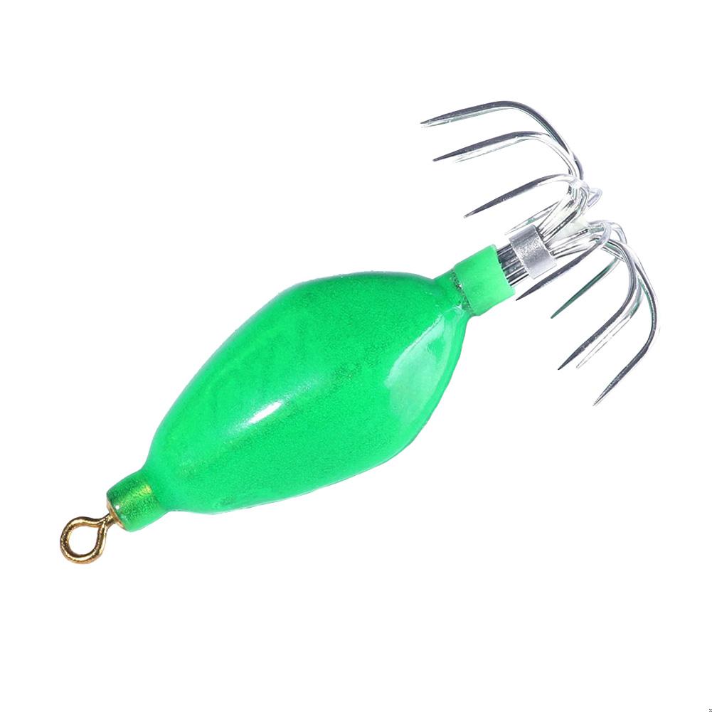 

Hard Bait Luminous Squid Jig Hook 50.6g Octopus Fishing Tackle (Green), 501 Original