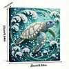 (25x25cm)DIY Turtle Framed Handmade Pearl Painting Art Craft Kit Living Home Decor