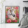 (US Only)Horse Printed Cross Stitch Kit 43x55cm DIY 14CT Thread Art Needlework Wall Decor