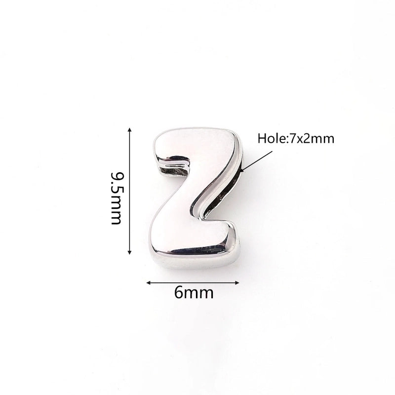 1 Pc/Package 9.5x6mm 9.5×7.5mm 9.5x8mm 7x2mm Copper White Gold Plated Letter Bubble Polished Beads