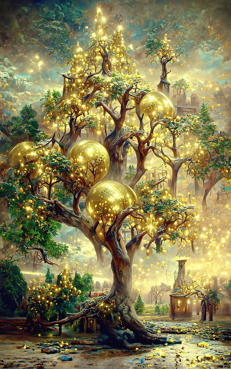 Fantasy Dream Tree 40*70CM(Canvas) Full Round Drill Diamond Painting gbfke