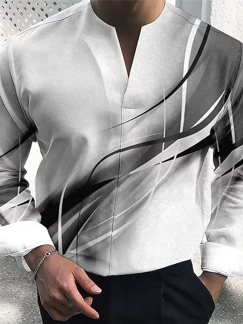Women Long Sleeve V-neck Graphic Floral Printed Top