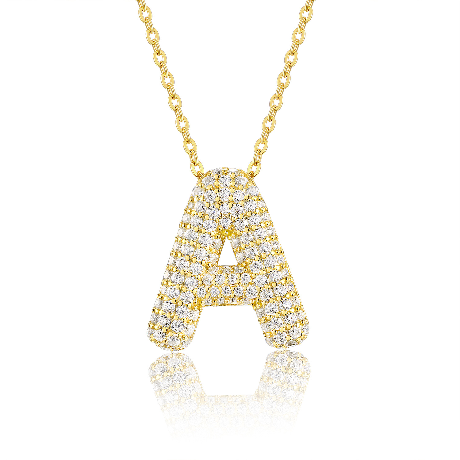 Moissanite Personalized Pendant Letter Necklace
