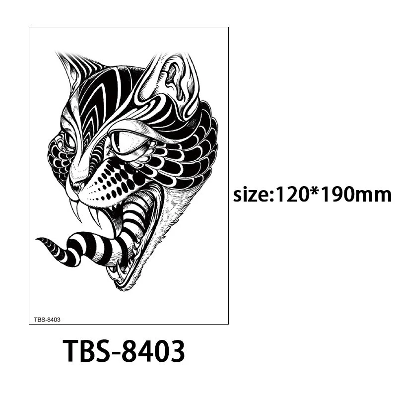 Sdrawing Forest King Animal Tattoo Sticker for Men Tiger Skull Skeleton Fake Tattoo for Women Wolf Tattoo Temporary Waterproof