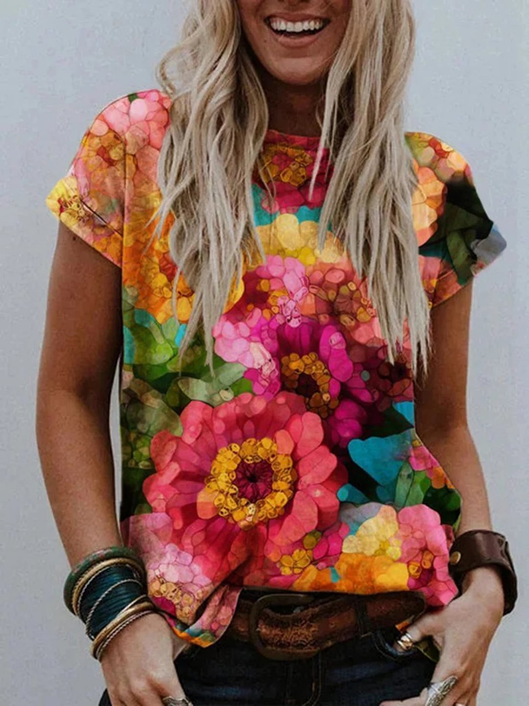 Vintage flowers patterns ethnic graphic tees