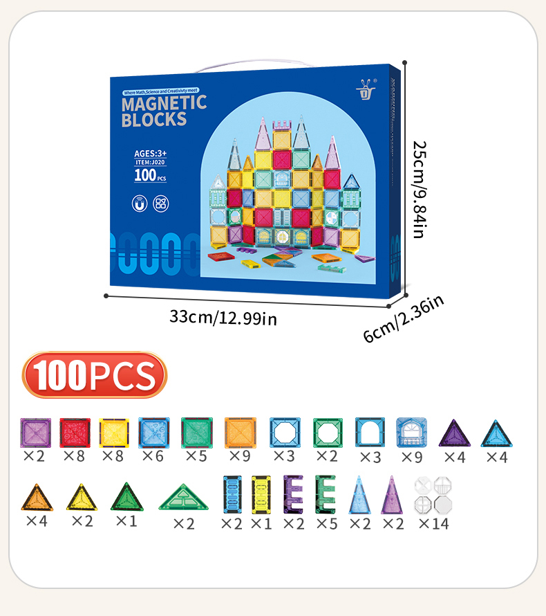 Tegooe Magnetic Building Blocks Set - Educational Designer Toys for Kids