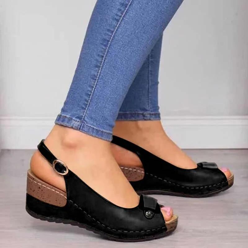2023 Woman Sandals Retro Wedges Summer Wedge Sandals Female Casual Sewing Women Shoes Comfortable Ladies Sandalias Plus Size