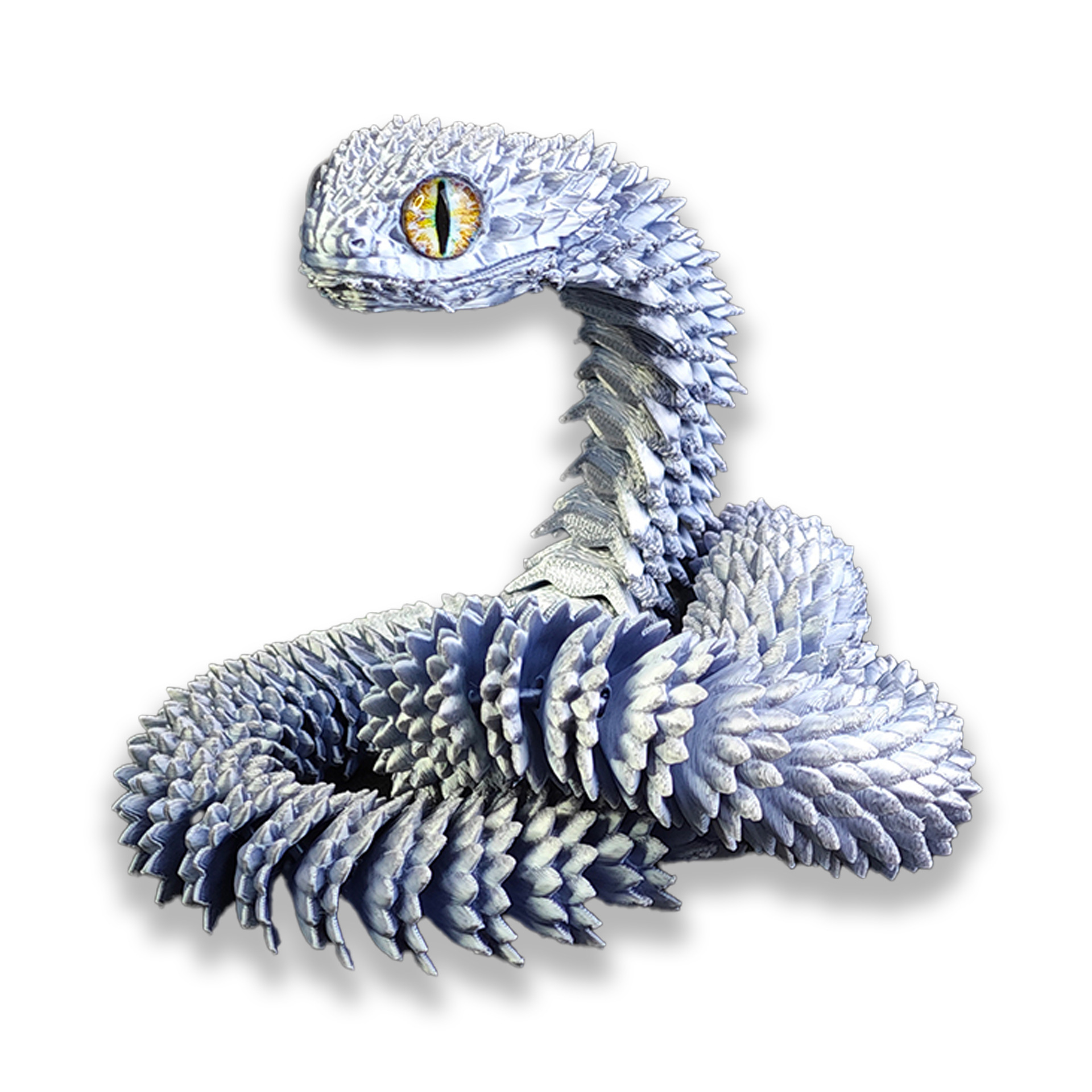 Tegooe 3D Printed Articulated Snake Figurine - Flexible Desktop Ornament