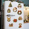 10PCS DIY Pearl Diamond Painting Christmas Fridge Magnets, Sparkling Rhinestone Refrigerator Magnet Craft Kit for Home Decor & Gifts