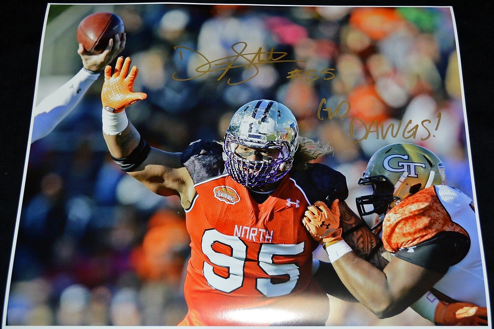 Danny Shelton 16x20 Photo Poster painting INSCR Autographed Signed AUTO UW Huskies Senior Bowl