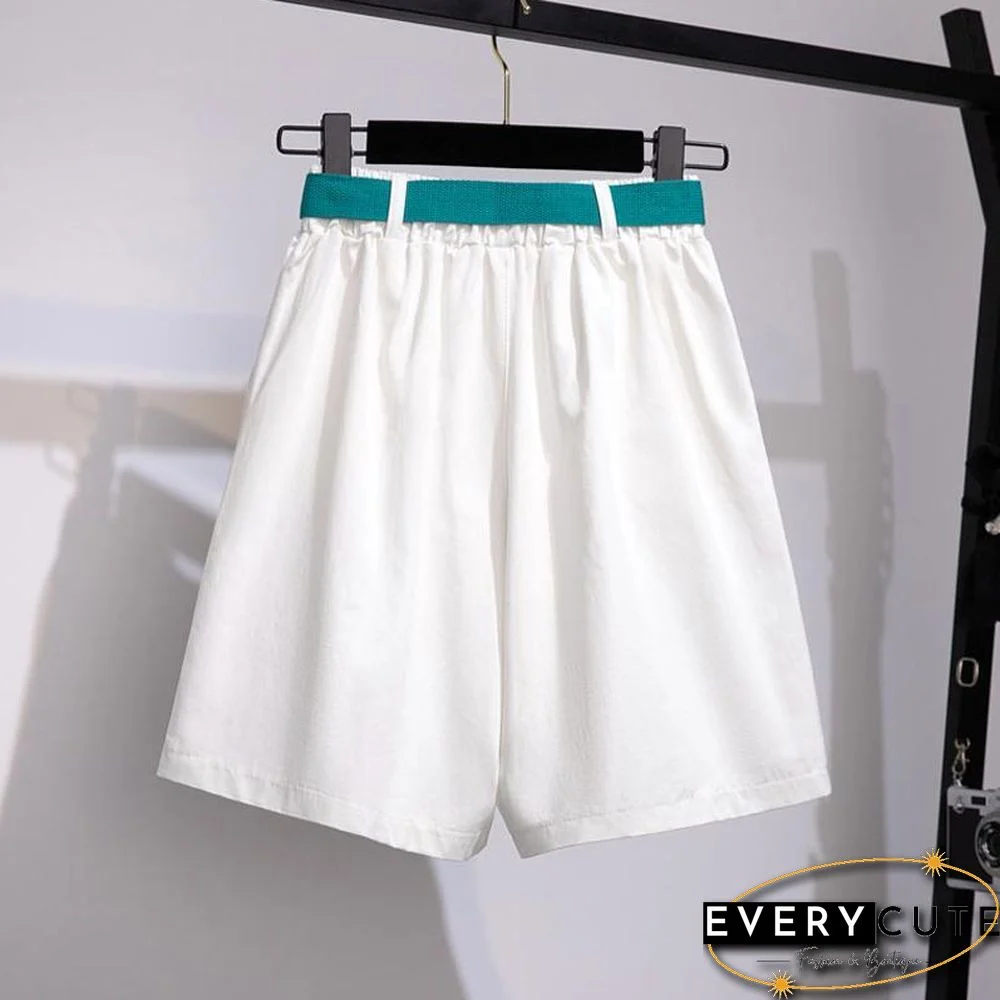 Round Collar Knit Tee+Shorts P14407