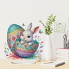 (US Only)2D Flat Easter Egg Bunny DIY Double-Sided Diamond Painting Desktop Decorations