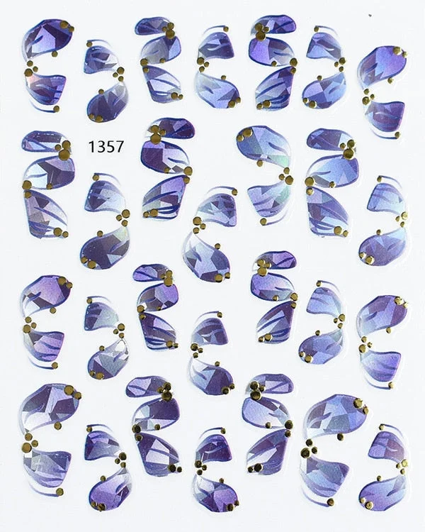 3D Swirl Lines Nail Sticker Geometry Irregular Whirling Wave Cow Print Decal on Nails Art Charms Manicure Slider Tip Accessories-Nail Inspo