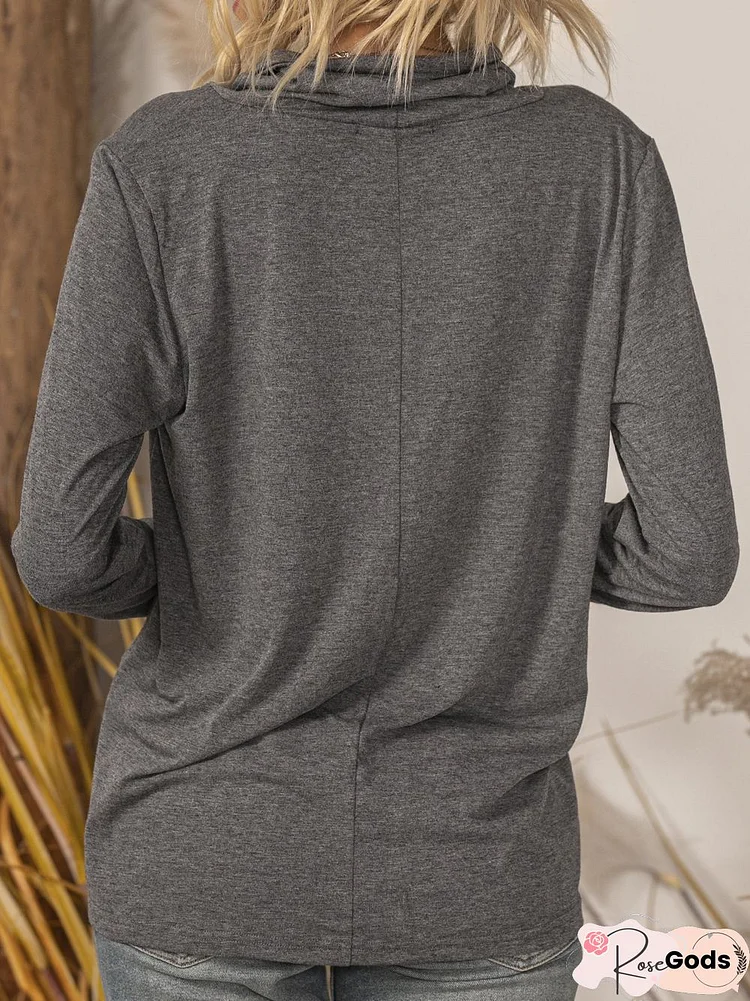 Gray Casual Shift Cotton Top