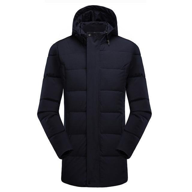 8XL Men Long Casual Hooded Thick Warm Jacket Parkas Coat Fashion Hat WaterProof Overcoats Men Plus Size - VSMEE