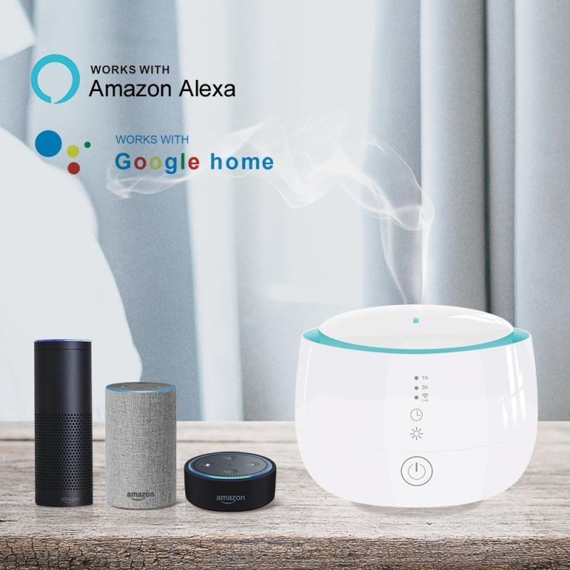 Wifi Wireless Aroma Essential Oil Diffuser 300ml Humidifier Tuya/Smart Life APP Compatible With Amazon Alexa Google Home