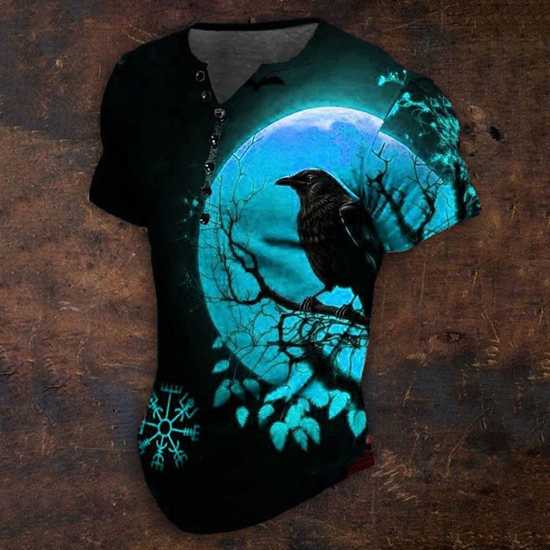 Raven Viking Daily Retro Vintage Classic Men's 3D Printed T-Shirt / Rvogue / Rvogue
