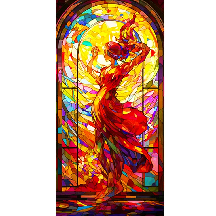 Full Round Diamond Painting - Glass Art - Dancing Girl 40*80CM