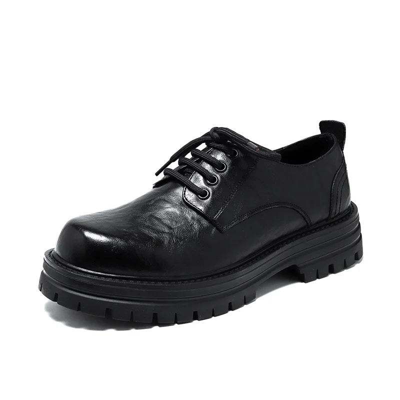 Colourp Colourp And Autumn Ins Small Leather Shoes Male Port Wind Bright Black Youth Thick Bottom British Wind Versatile Fashionable Shoes 65225-R