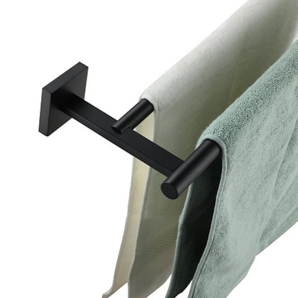 Black Hand Towel Rack, Hand Towel Bar Matte Black Hand Towel Holder 9Inch  Bathroom Stainless Steel Wall Mount Towel Ring
