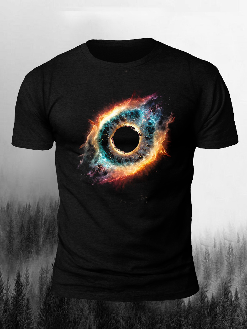 Men's Eye of the Universe Print Casual Short Sleeve T-shirt