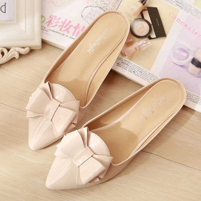 Large Size Women's Sandals 2019 Sandals And Slippers Women's Pointed-Toe ban tuo xie Women's Baotou Drag No Heel Loafers